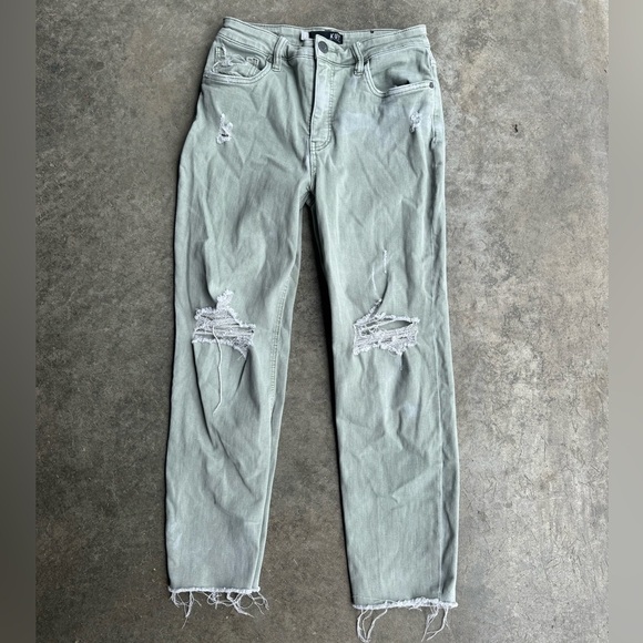 Kut from the Kloth Distressed Green Jeans - Picture 1 of 4